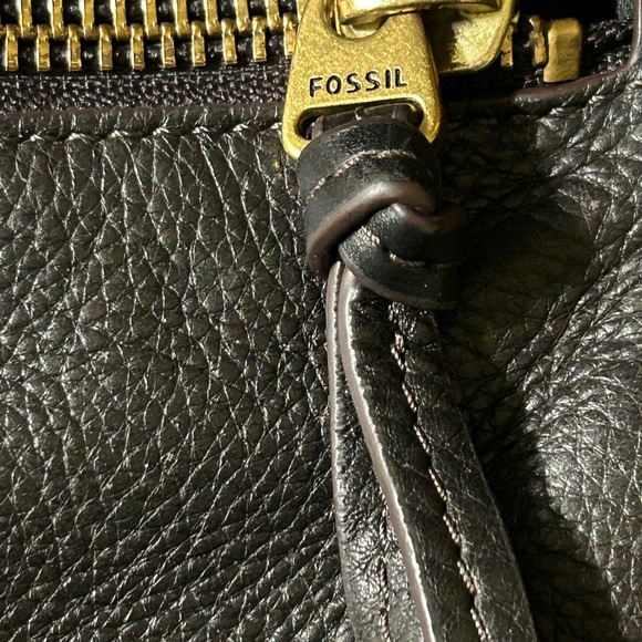 Fossil Karli Black Pebbled Leather Satchel/ Shoulder/Crossbody Large Bag - Picture 4 of 8